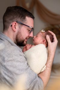 Newborn photography Rugby – cozy studio portrait
